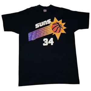 Vintage Phoenix Suns CHARLES BARKLEY #34 Black T-Shirt 2XL SINGLE STITCHED